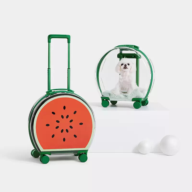 Mochila portátil con ruedas para perro y gato, bolsa transparente de viaje para exteriores, Maleta de equipaje de alta calidad, caja de burbujas