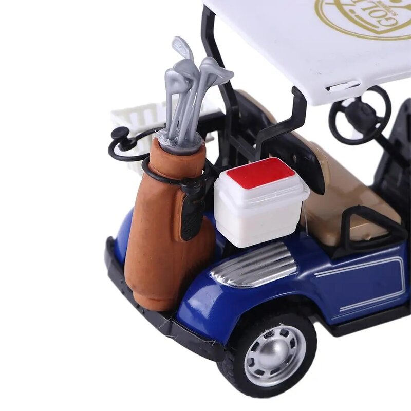 Carrito de Golf de aleación fundido a presión para niños, escala 1:36, modelo de alta simulación, colección de vehículos, juguete, regalos de cumpleaños para niños