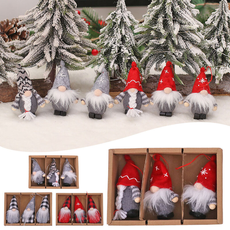 크리스마스 놈들 천사 인형 크리스마스 장식, 홈 2023 크리스마스 트리 나무 펜던트 크리스마스 선물, 3 개/세트