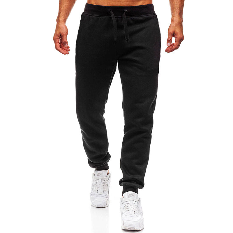 Pantalones de chándal ajustados para hombre, ropa deportiva informal para gimnasio, color negro, novedad