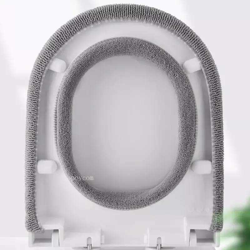 Sarung bantal kursi Toilet warna murni Universal, lembut hangat dapat dicuci alas Closestool Aksesori Toilet kamar mandi