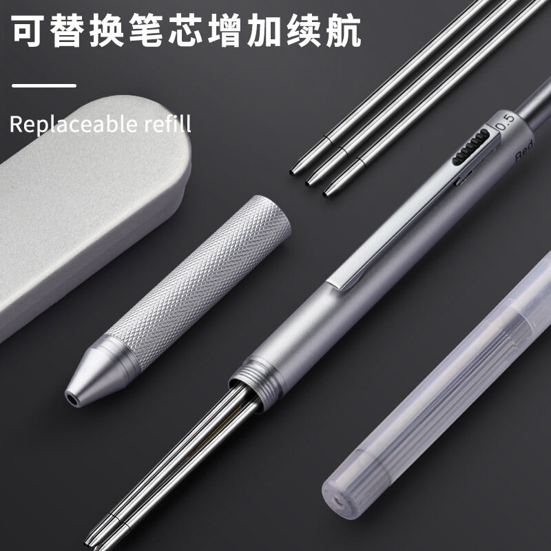 3 + 1 wielokolorowy kulkowe długopisy 0.5mm ołówek automatyczny, technologia czujnik grawitacyjny metalowe wielofunkcyjne narzędzia do pisania prezent dla nauczyciela
