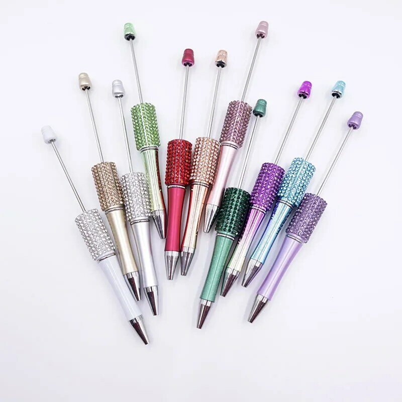 50 buah manik-manik buatan tangan DIY pena pulpen mewah berlian pulpen manik-manik lucu perlengkapan kantor sekolah alat tulis grosir pena