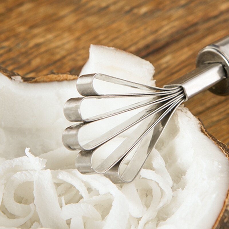 Zestaw otwieracz kokosowych 304 ze stali nierdzewnej otwieracz do mięsa kokosowego narzędzie drewniany uchwyt gumowego młotka łatwe w użyciu trwałe