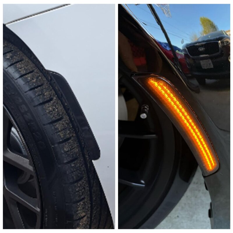 4pcs Smoked Lens Car Front Rear LED Side Marker Light for Dodge Charger 2015-2023