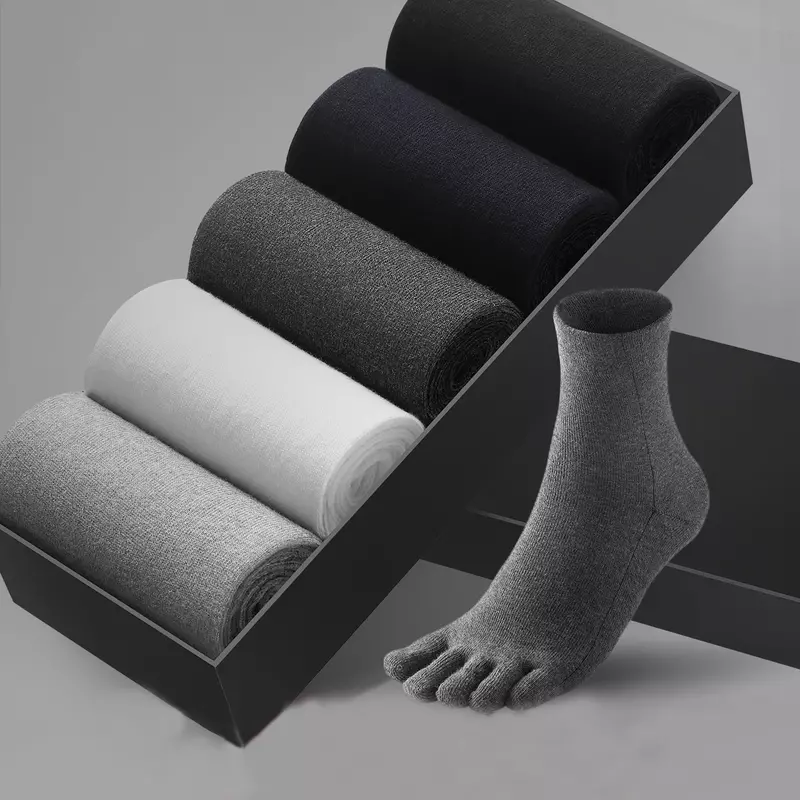 Tabi-Calcetines deportivos de algodón para hombre, de cinco dedos medias cómodas, transpirables, desodorantes para el sudor, antibacterianos, 5 pares
