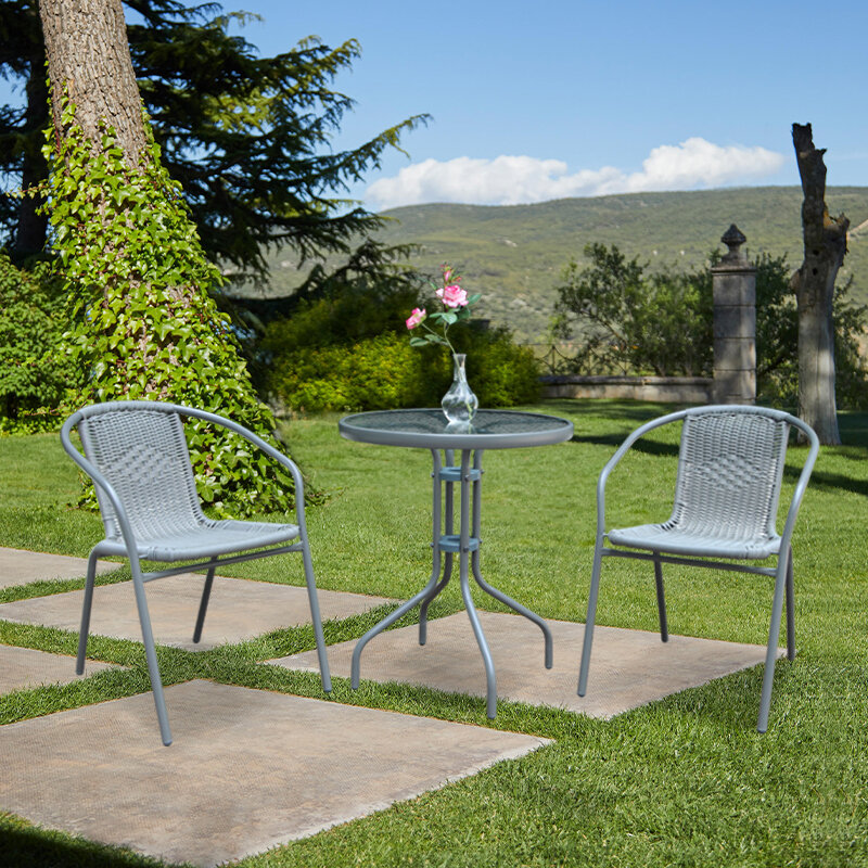 Guter Verkauf 2 Stuhl und 1 Tisch Garten Cafe Set Gartenmöbel Set Outdoor Set