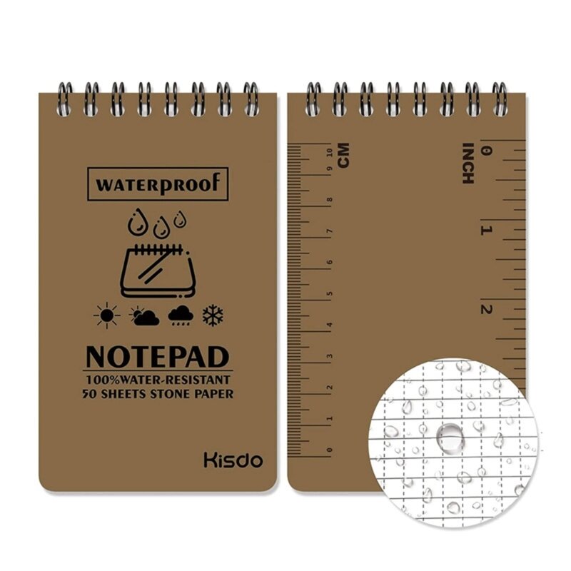 All-Weather Memos Blank Paper Notepad Spiral Notebooks, Stone Paper Waterproof Spiral Notebook Notepad Pocket Notebook