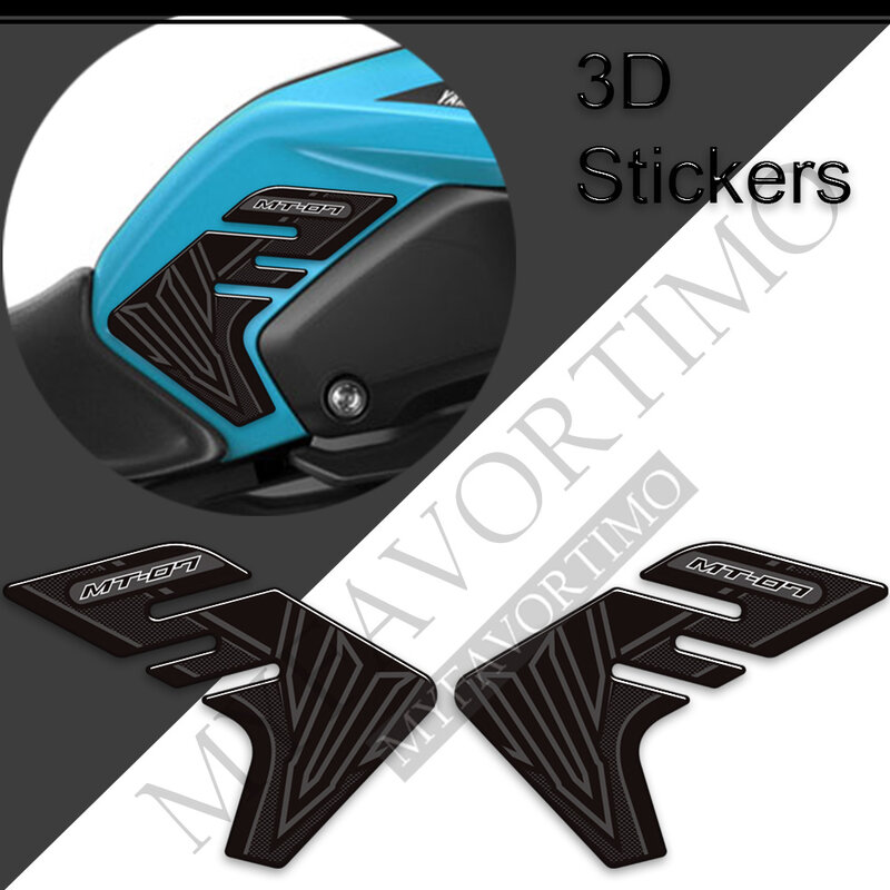 Motocicleta 3D Adesivos para Yamaha, Tanque Pad, Fuel Grips, Kit de óleo, joelheiras, decalques, MT07, SP, MT-07