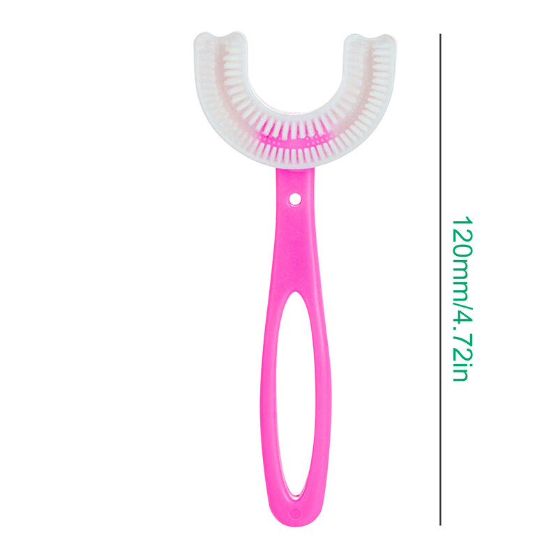 Cepillo de dientes en forma de U para niños pequeños, cabeza de cepillo de silicona suave de grado alimenticio, 360 de limpieza de dientes bucales