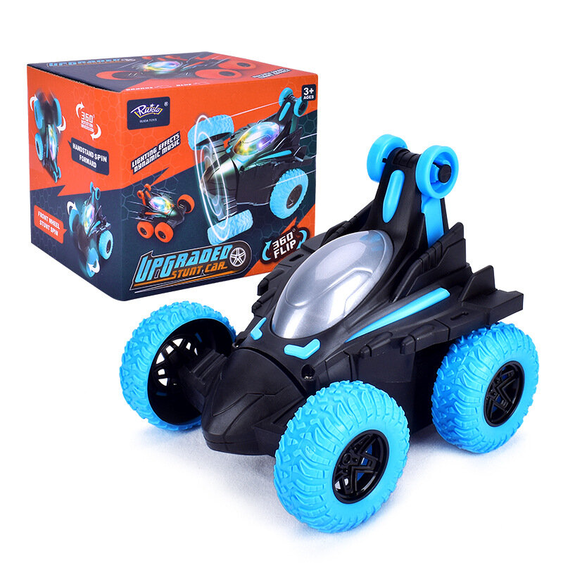 Elektryczne 360 ° samochód kaskaderski zabawki z muzyką oświetlenie szybkie dwustronne zabawki dla dzieci prezenty na urodziny, boże narodzenie dla chłopców