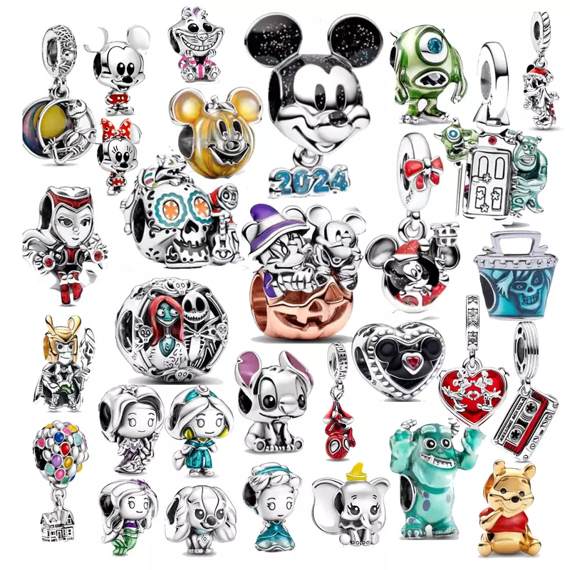 Disney 100th 925 Mickey Zilveren Charme, Pompoen, Minnie,Stitch Kralen Fit Originele Pandora Armbanden Hanger Vrouwen Sieraden Accessoires