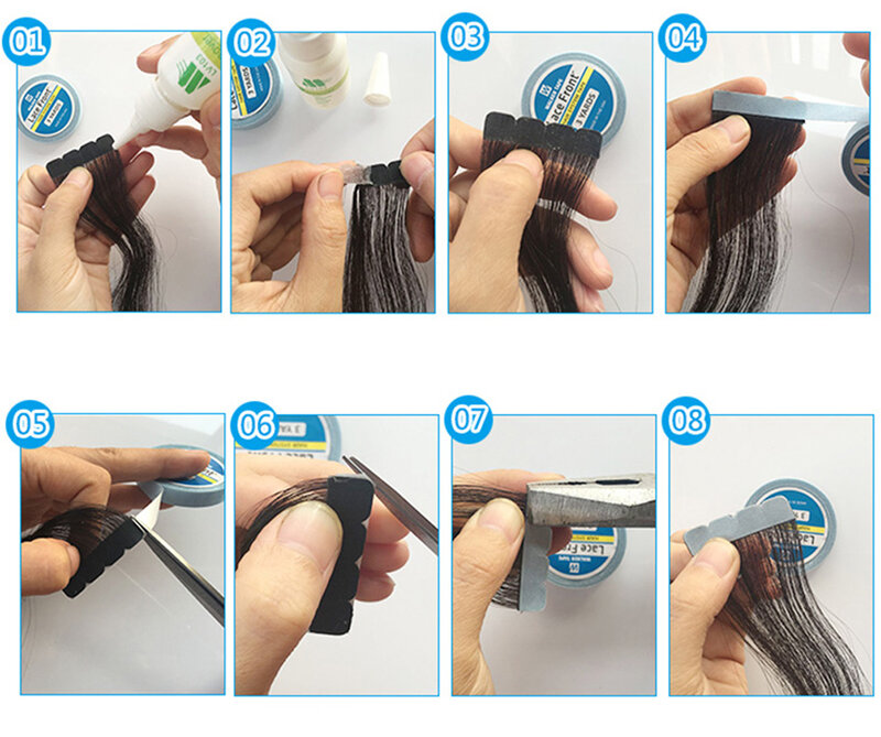 Cinta de soporte frontal de encaje azul de 3 yardas para peluca, cinta adhesiva de doble cara, pegamento para extensión de cabello/Peluca de encaje/tupé
