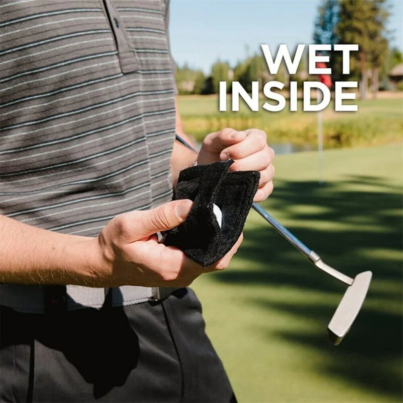 Vierkante Microfiber Golfbal Reinigingshanddoek Met Karabijnhaak Waterabsorptie Schone Golfclub Voor Hoofddoekje Clea