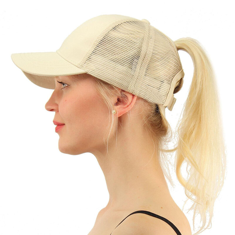 Gorąca wyprzedaż czapka z daszkiem mężczyźni kobiety kucyk Snapback regulowany lato Casquette Sunhat Mesh czapka typu Trucker Gorras czapka z daszkiem