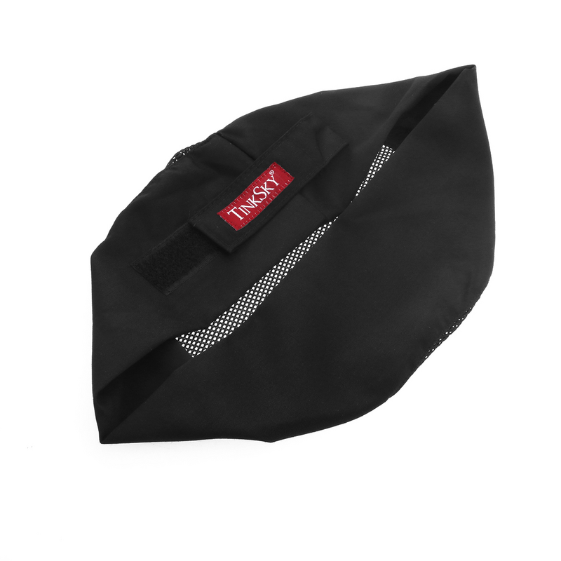 TINKSKY-gorro de chef profesional con calavera de malla transpirable, con correa ajustable, talla única, color negro