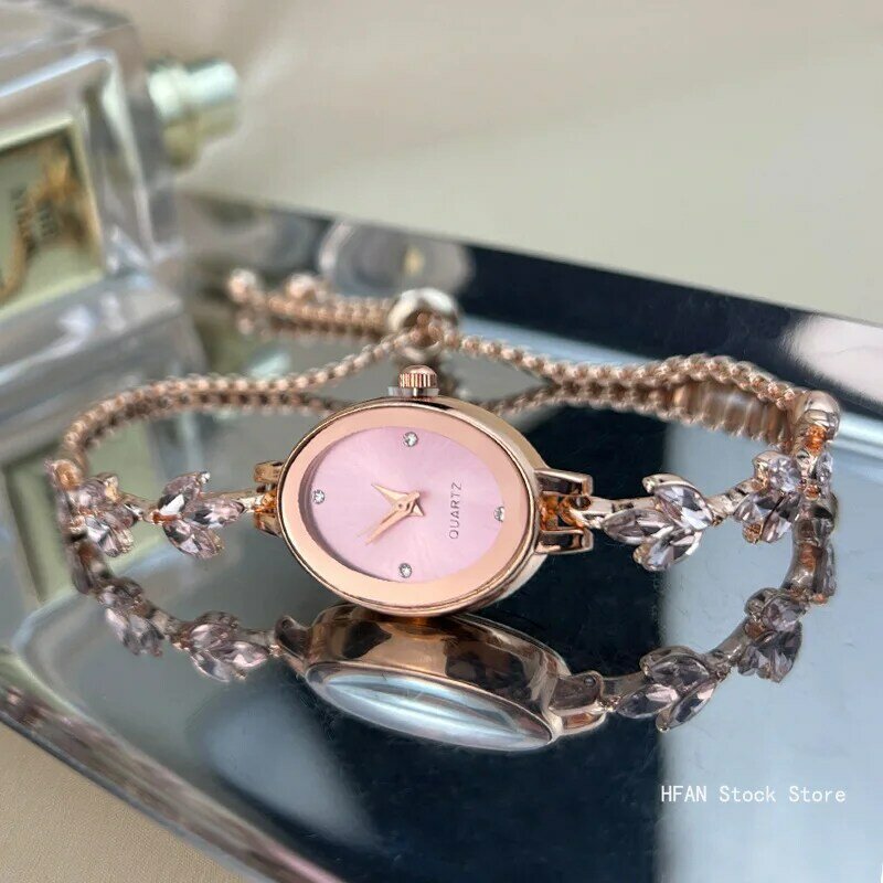 Часы наручные женские кварцевые, простые роскошные, подарок для девушек, браслет на каждый день