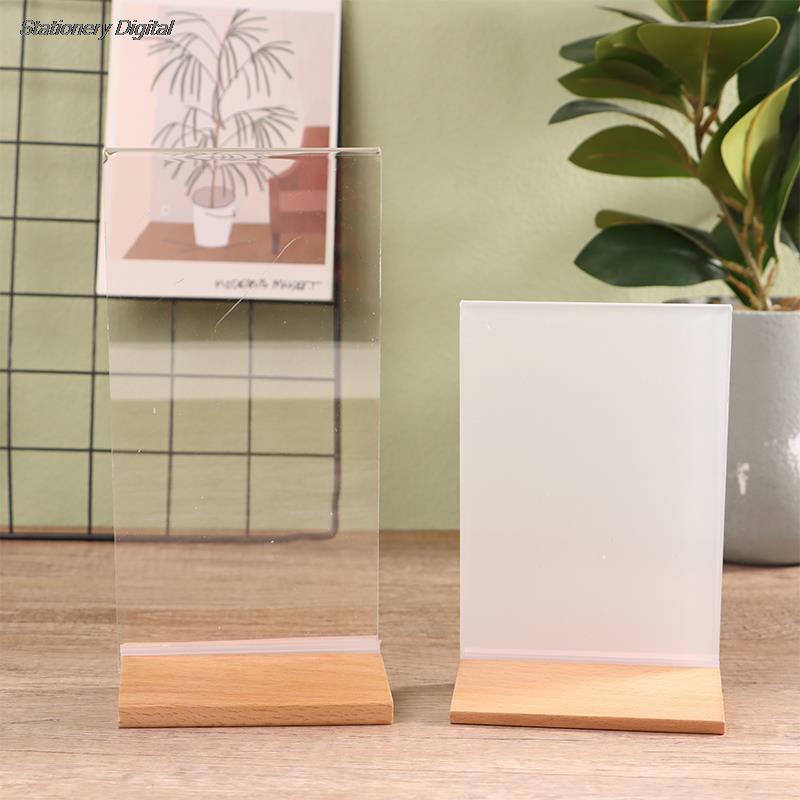 A4 Table Top Acrylic Sign Holder Display Stand Double Sided Bottom Load Portrait Style Menu Paper Ad Photo Picture Frame