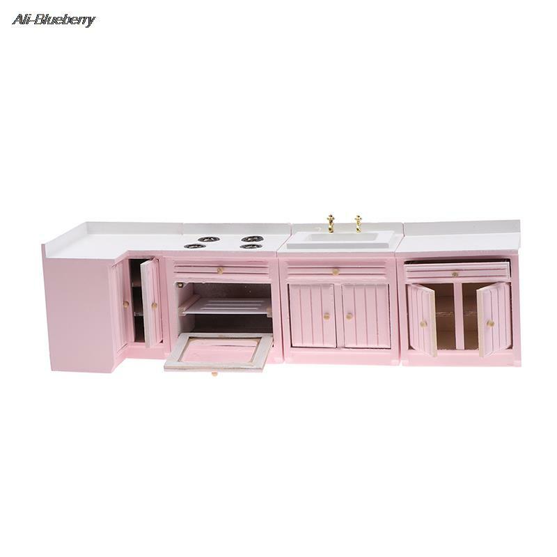 1:12 Dollhouse Miniature มุมตู้อ่างล้างหน้าทำอาหาร Bench อุปกรณ์เสริมสำหรับห้องครัว