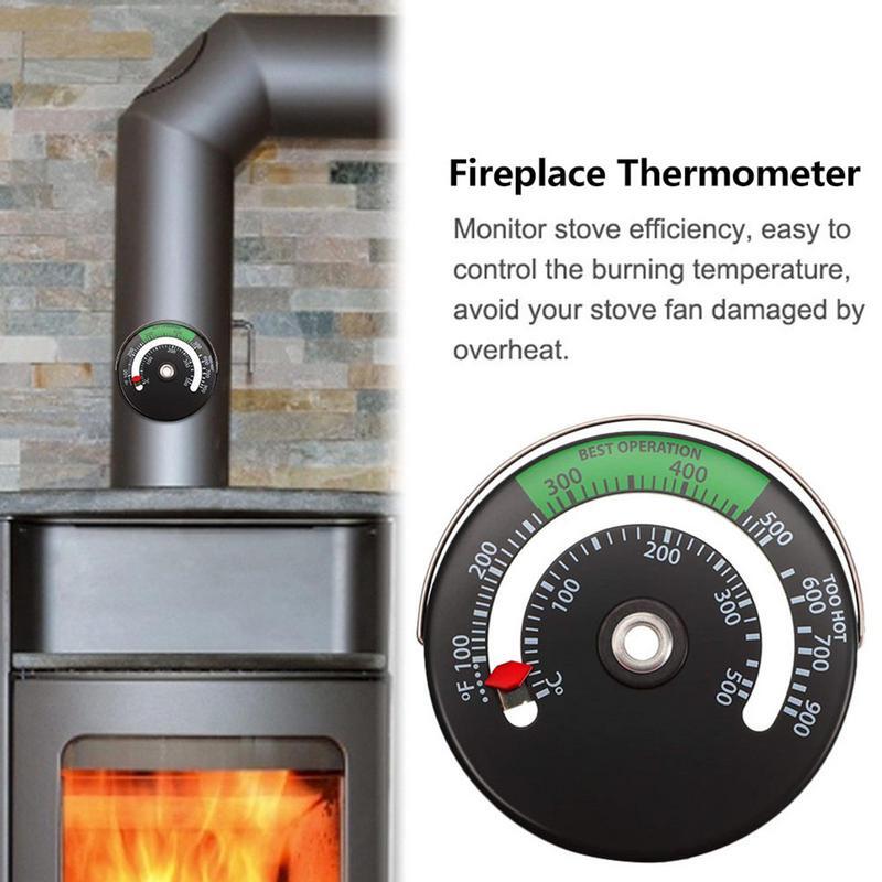Termómetro magnético para chimenea, medidor multifuncional para quemador de madera, temperatura superior para estufa de tubo