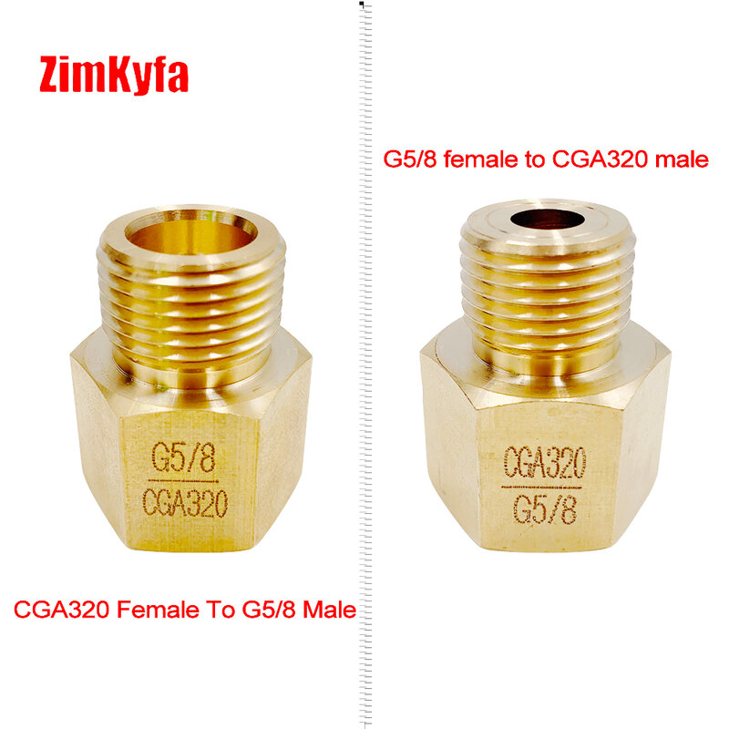Welding Hombrew CO2 Carbon Dioxide Regulator CGA320 To G5/8 Thread Tank Cylinder Connector Adapter Adptor Converter