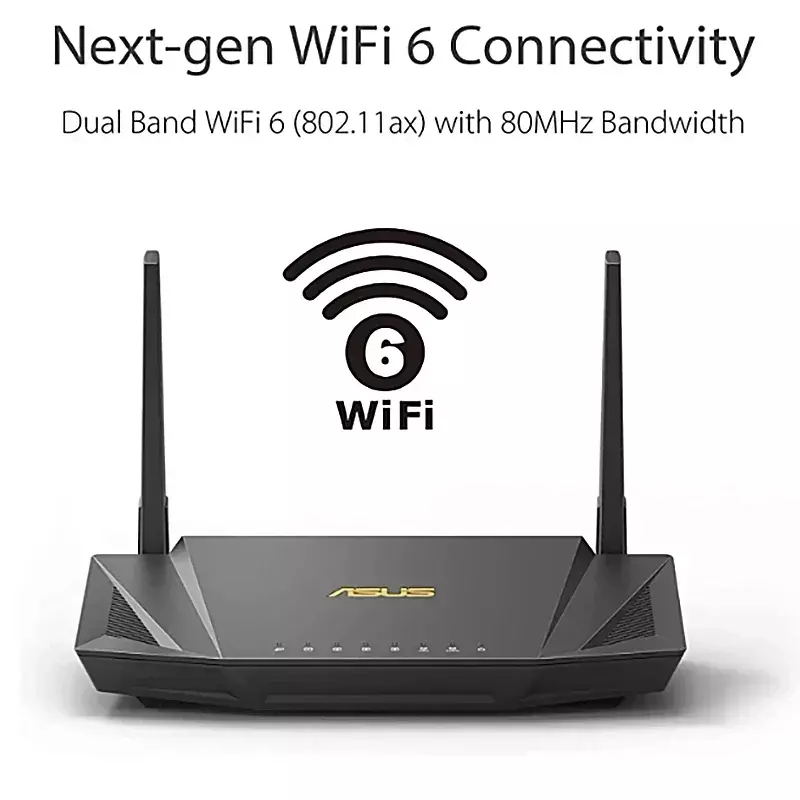 Dual Band WiFi 6 Router Asus RT-AX56U AX1800, AiProtection dożywotnia ochrona internetu, Full Home WiFi 6 AiMesh, tylko do gier