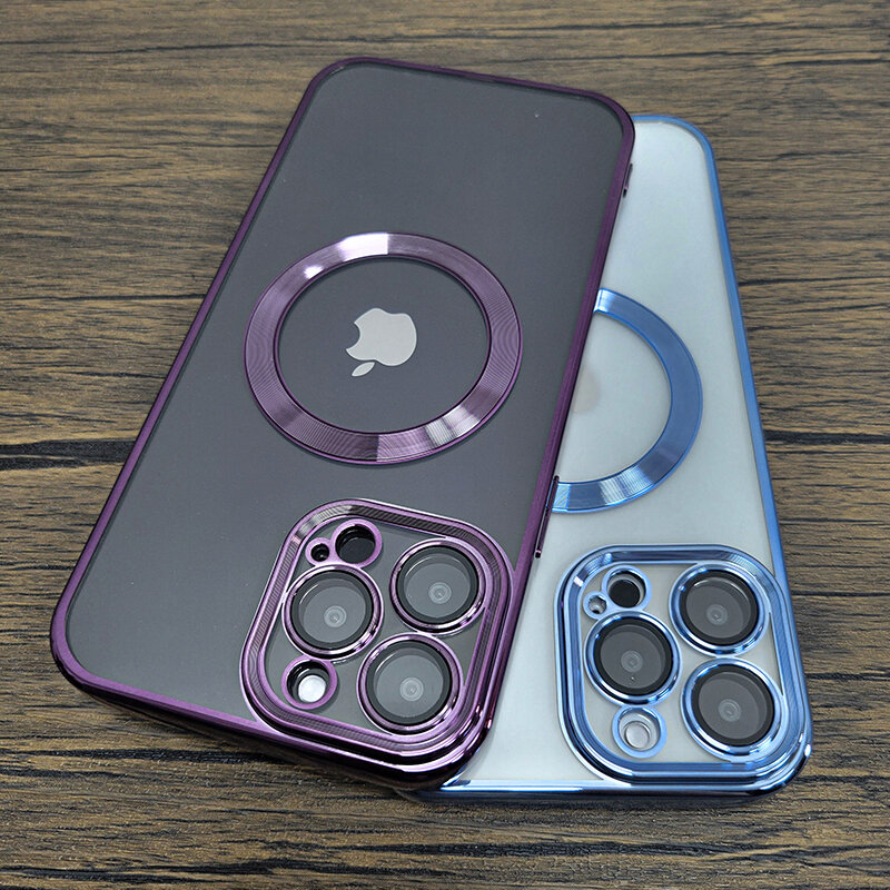 Magsafe – coque de luxe en Silicone souple antichoc pour iPhone, compatible modèles 11, 12, 13, 14, Pro Max Plus, recharge sans fil