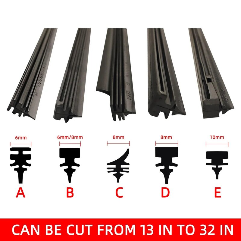 Auto Car All seasons Windshield Wiper Blades Refills Natural Rubber Strips Wiper Blade Replacement Parts All Types Fit 14"- 32"