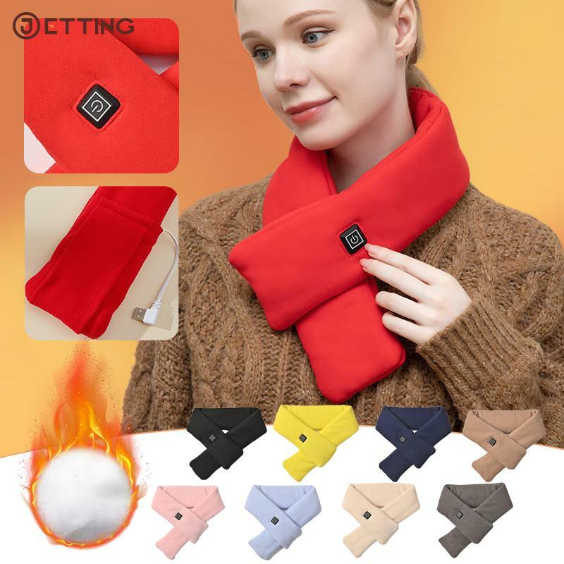 1 х зимний шарф с электрическим подогревом, шарф с регулируемой температурой, шарф с USB-зарядкой и регулятором температуры для шеи, для кемпинга