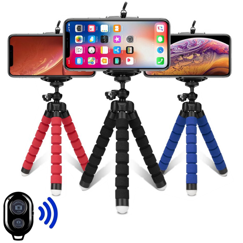 Trépied pour téléphone portable, mini trépied Octopus, clip de support d'appareil photo, monopode pour smartphone