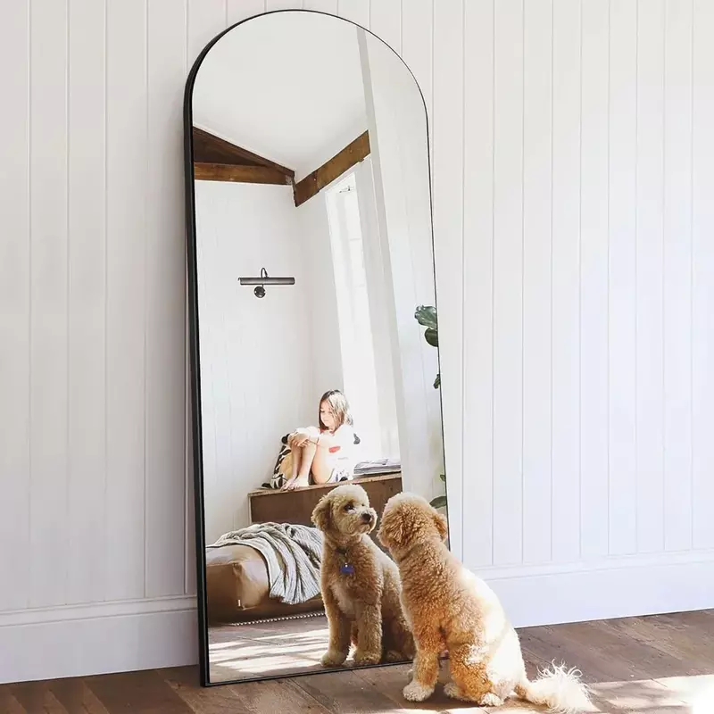 Raumhohe Schmink spiegel vom Boden bis zur Decke Wand spiegel stehend hängen oder an der Wand für Schlafzimmer, schwarz