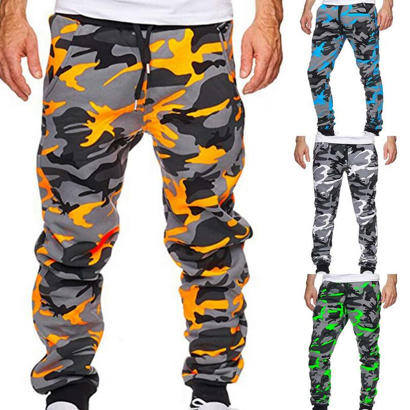 Stylish  Cargo Pants Ankle Banded Camouflage Streetwear Male Trousers Drawstring Colorful Male Trousers for Spring