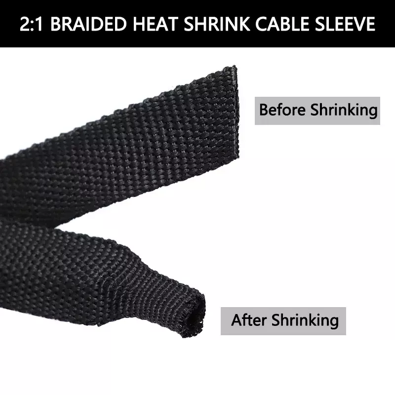 Heat Shrink Braided Cable Sleeve 6~100mm Insulation Flam Retardant Wire Wrap Sheath Protection PET Auto Line Organizer
