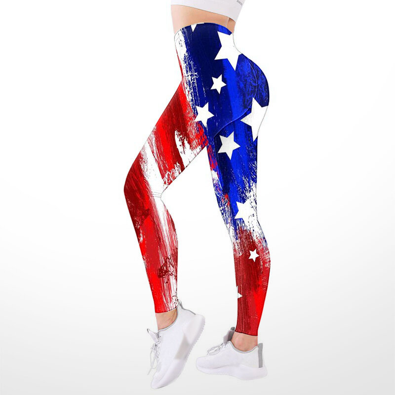 Mulheres 3D Digital impresso de cintura alta Yoga calças, Calças Exercício Spot Fitness