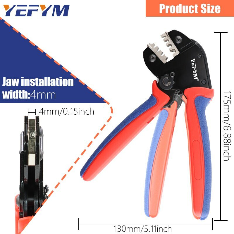 Mini alicates de engaste YM para terminales de tubo de férula, trinquete de 2,8mm, herramientas de prensado, para XH2.54/DuPont/4,8/6,3/175/no aisladas, YM-58BS