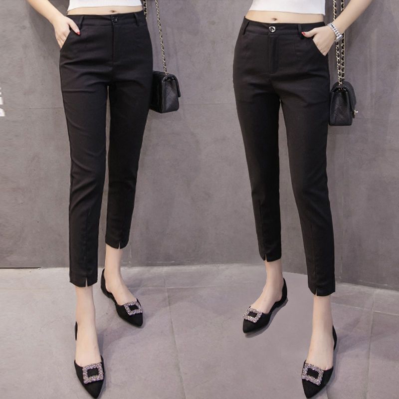 Pantaloni dritti solidi a vita alta in stile coreano nuovo autunno primavera 2023 da donna moda Casual pantaloni lunghi femminili top X110