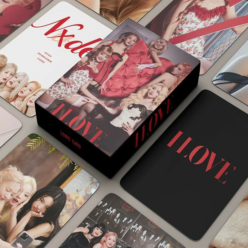 Kartu foto Kpop Nxde HD anak perempuan, set 55 buah kartu foto Kpop (G), kartu Lomo I-DLE, Album baru, Nxde HD, kartu pos pembakar, kartu pos Minnie, koleksi hadiah penggemar