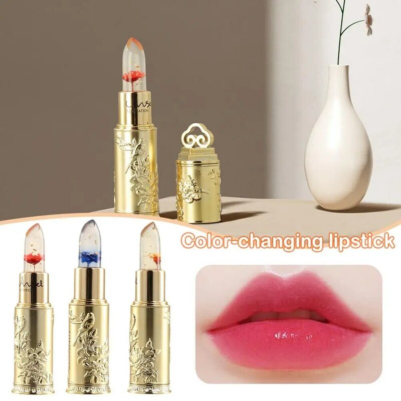 Flower Jelly Flower Lipstick Color Change Lipstick For Women Makeup Cosmetics Flower Lip Balm Moisturizer Lipsticks Wholesa Y3X5