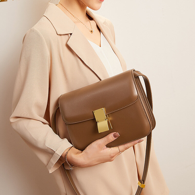 Tas satu mode baru bahu kulit asli selempang tas tangan indah kasual kualitas tinggi untuk wanita messengerserba guna mewah