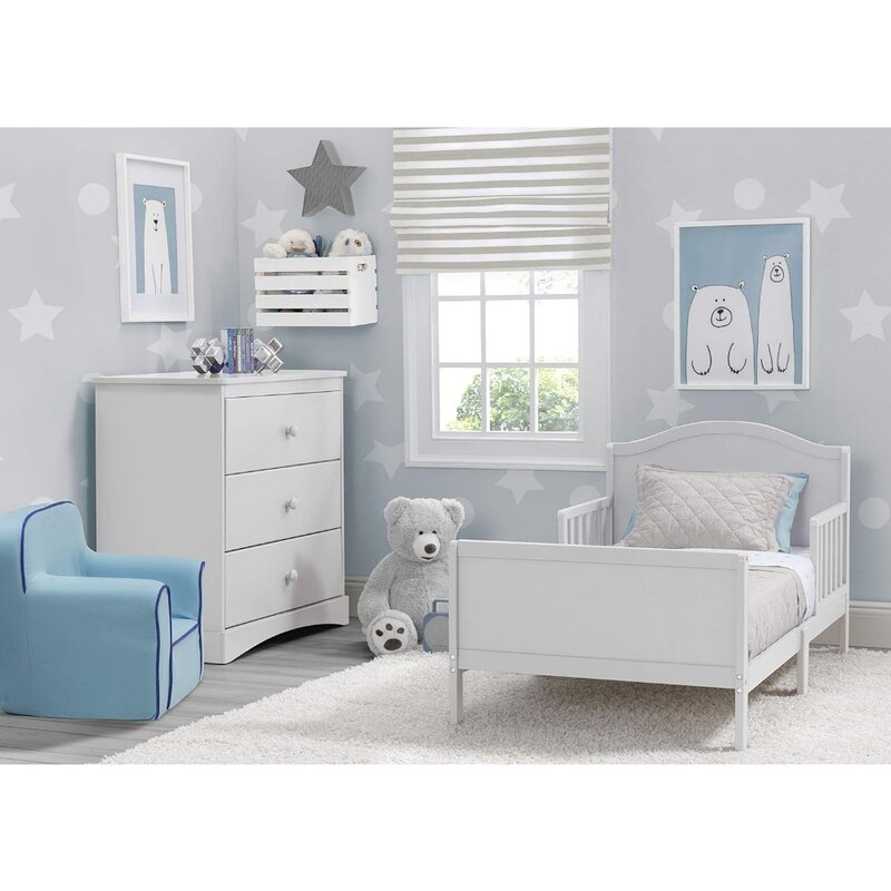 Łóżko dla malucha, Bianca bialy dzieci Twinkle Galaxy dwustronny materac z włókna z recyklingu (wiązka)
