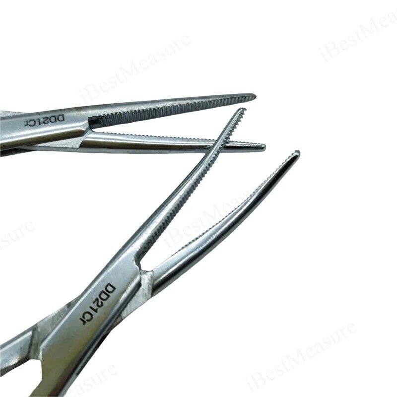 1pc Stainless Steel Hemostatic Forceps Surgical Forceps Tool Hemostat Locking Clamps Forceps Fishing Pliers Curved/Straight Tip