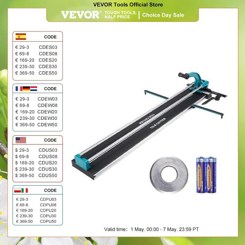VEVOR-Cortador manual de azulejos com pés de apoio, posicionamento a laser único trilhos, faca profissional para cortar porcelana cerâmica