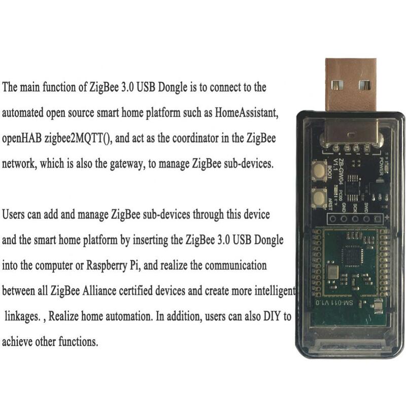 Módulo Mini USB Dongle Chip, Hub Open Source, Suporte Universal, Ota Via Uart, Smart Home 3.0 Gateway, Zb-gw04