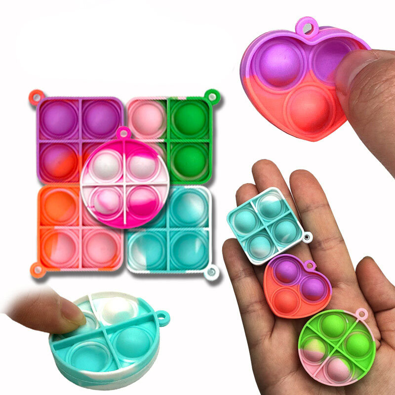 Mini llaveros Pop Fidget para niños pequeños, paquete de juguetes sensoriales, paquetes a granel, Reduce la presión, regalos de favores de fiesta, 10/30 piezas