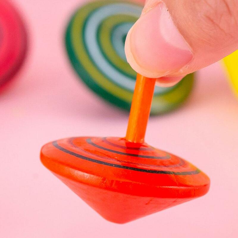 1 buah mainan organik warna-warni atasan putar kayu untuk anak-anak keterampilan koordinasi keseimbangan anak-anak anak laki-laki perempuan pesta nikmat S6b8