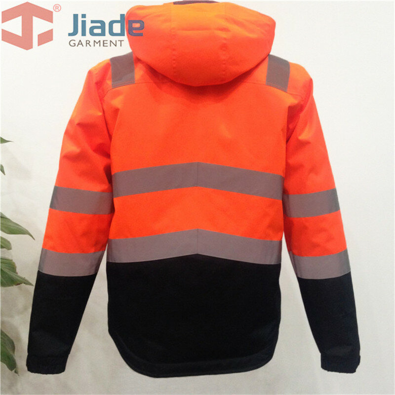 Jiade Men's High Visibility Reflective Coat Work Wear Winter Jacket EN471/ANSI Waterproof Winter Jacket  free shipping