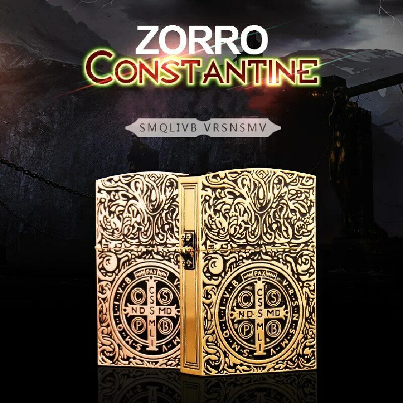 Zorro-灯油ライター,メタルコンストラクター,大きな鎧,クリエイティブギフト,限定版,特大ギフト,1:1