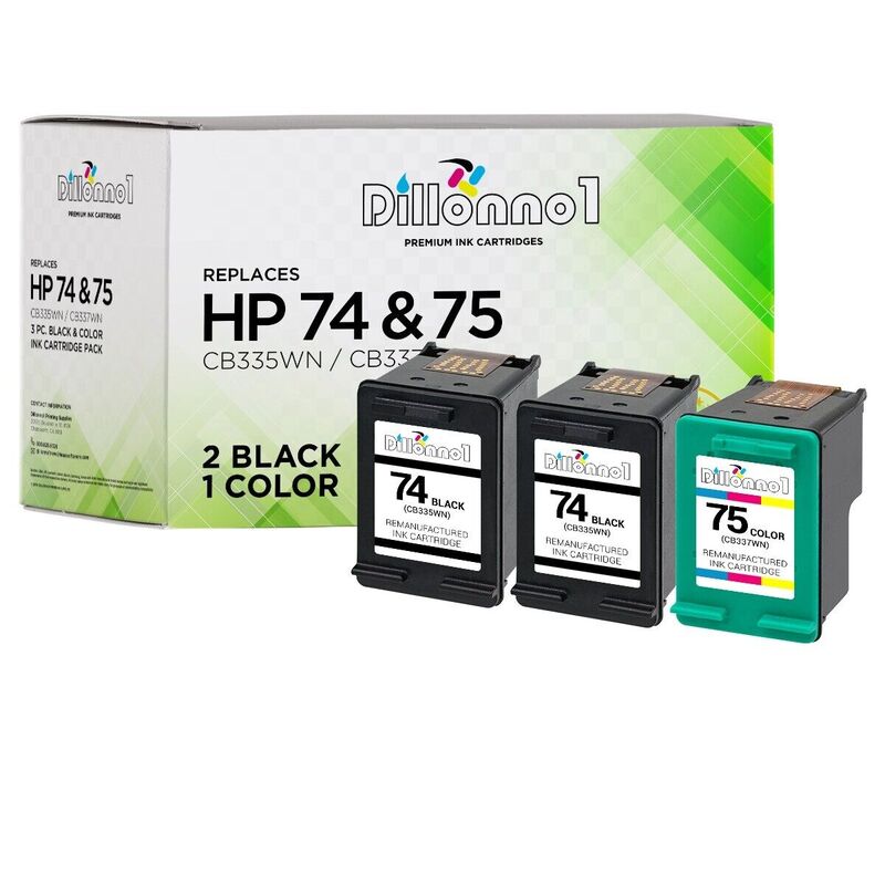 3Pk #74 75 czarny/kolorowy atrament dla HP Photosmart C4575 C4583 C4588 C5200 C5225 C5240
