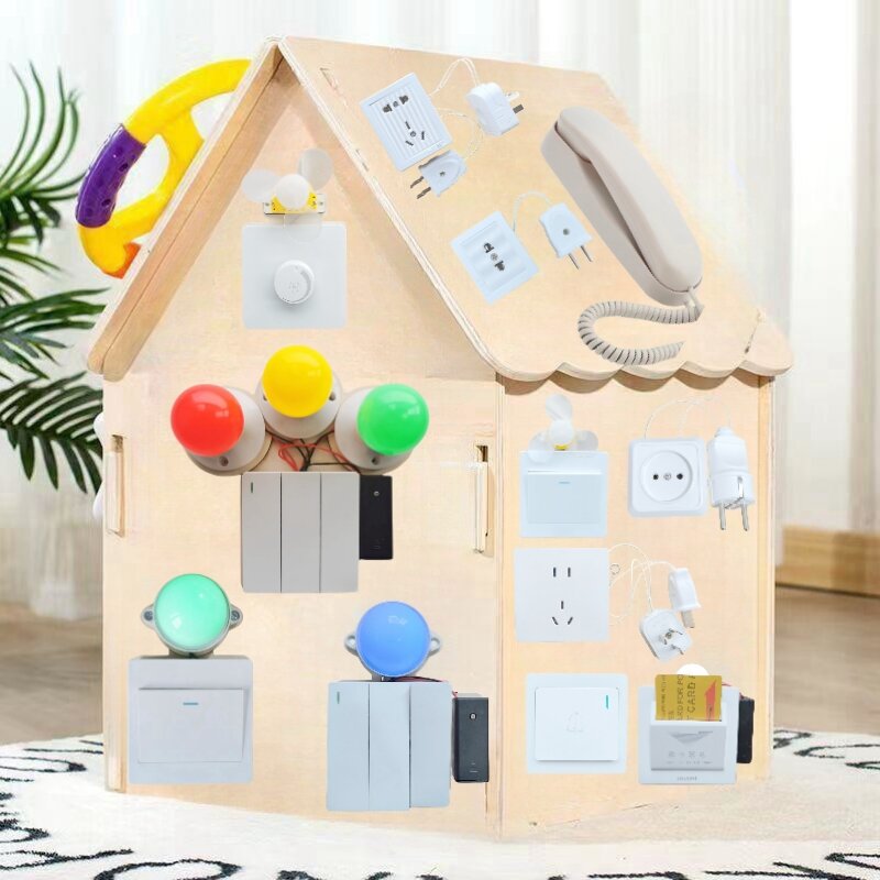 DIY Busy Board Accessories Montessori Education Toy Cognitive Training Infant Early  Education Skills  Knob Fan LED Light Switch