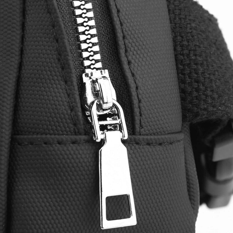 Bolso de pecho cruzado Unisex, bolsa de cintura de tendencia portátil, bolsa de nailon con cremallera de Color sólido, bolsa de teléfono Simple informal, monederos que combinan con todo